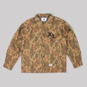 XLARGE Camo Coaches Jacket Brown Duck Camouflage Streetwear Embroidered